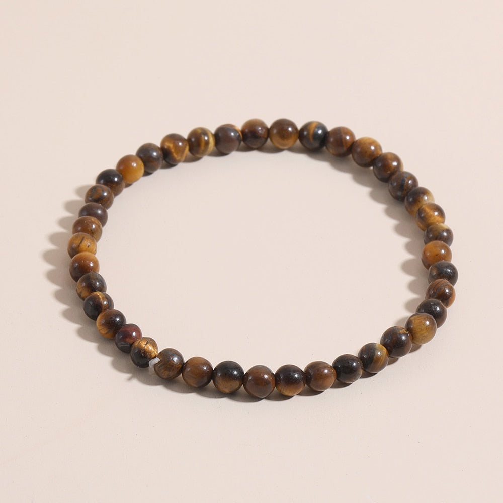 OAIITE 4mm Natural Stone Beads Bracelet