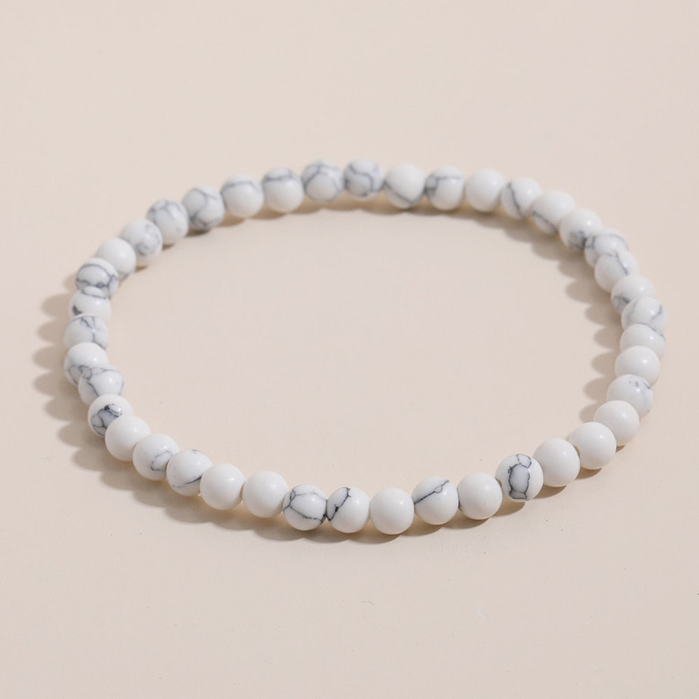 OAIITE 4mm Natural Stone Beads Bracelet