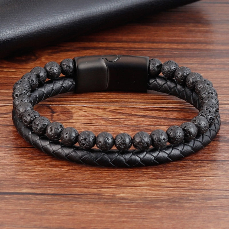 Charm Rope Stainless Steel Magnetic Natural Stone Braclet