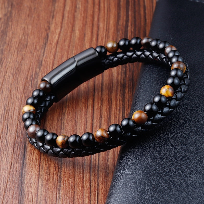 Charm Rope Stainless Steel Magnetic Natural Stone Braclet