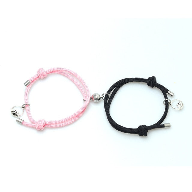 'Besties couple' 2pcs Couple Magnets Bracelets