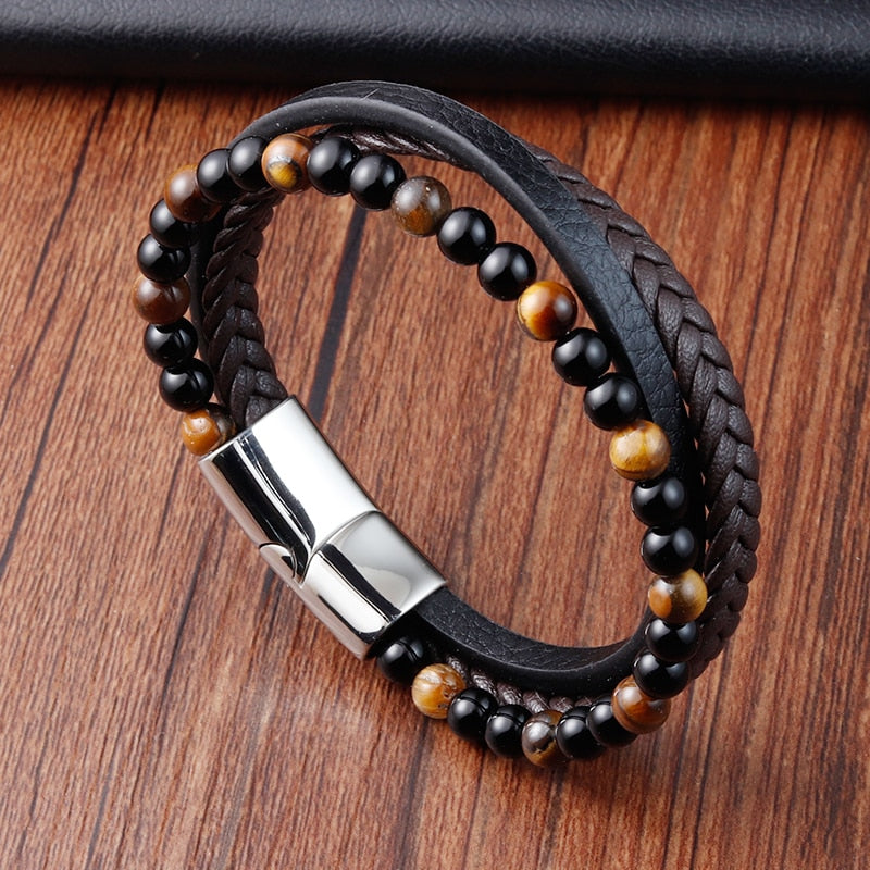 Charm Rope Stainless Steel Magnetic Natural Stone Braclet