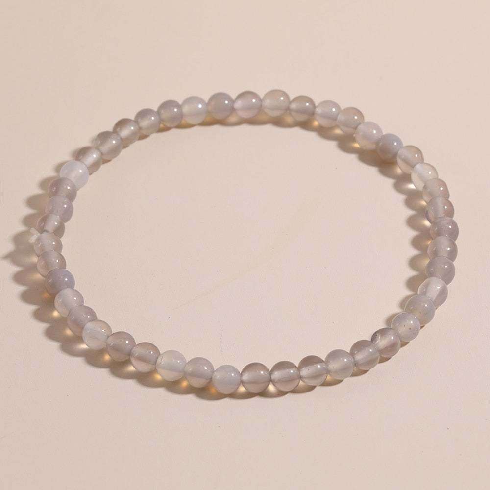 OAIITE 4mm Naturstenspärlor Armband