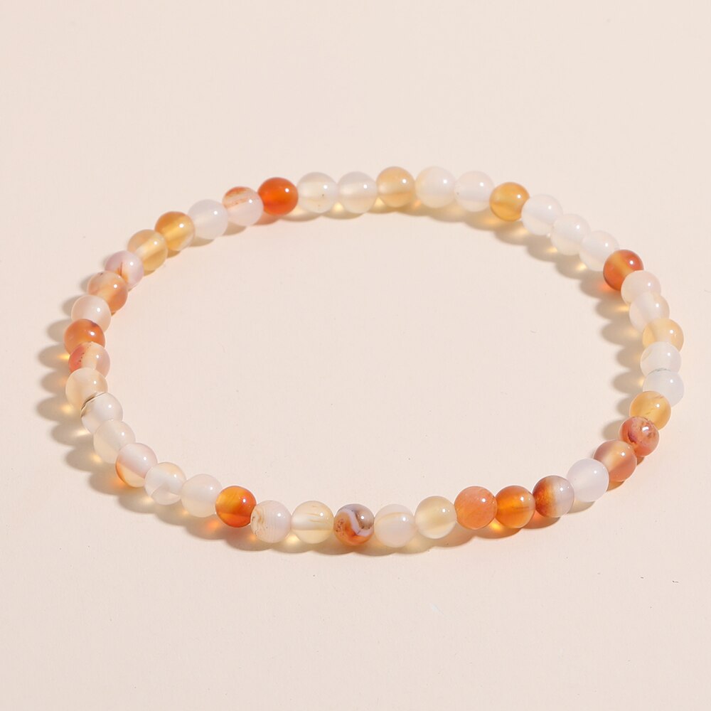 OAIITE 4mm Natural Stone Beads Bracelet