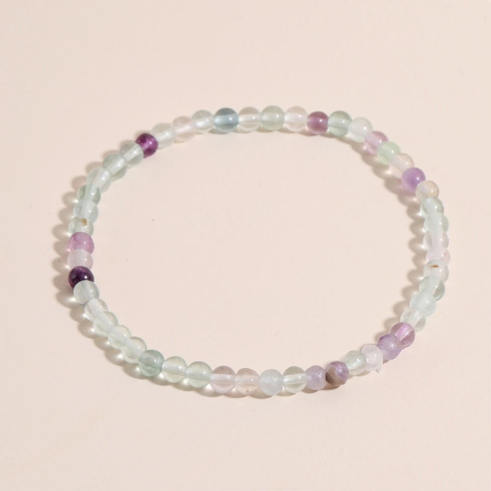 OAIITE 4mm Natural Stone Beads Bracelet