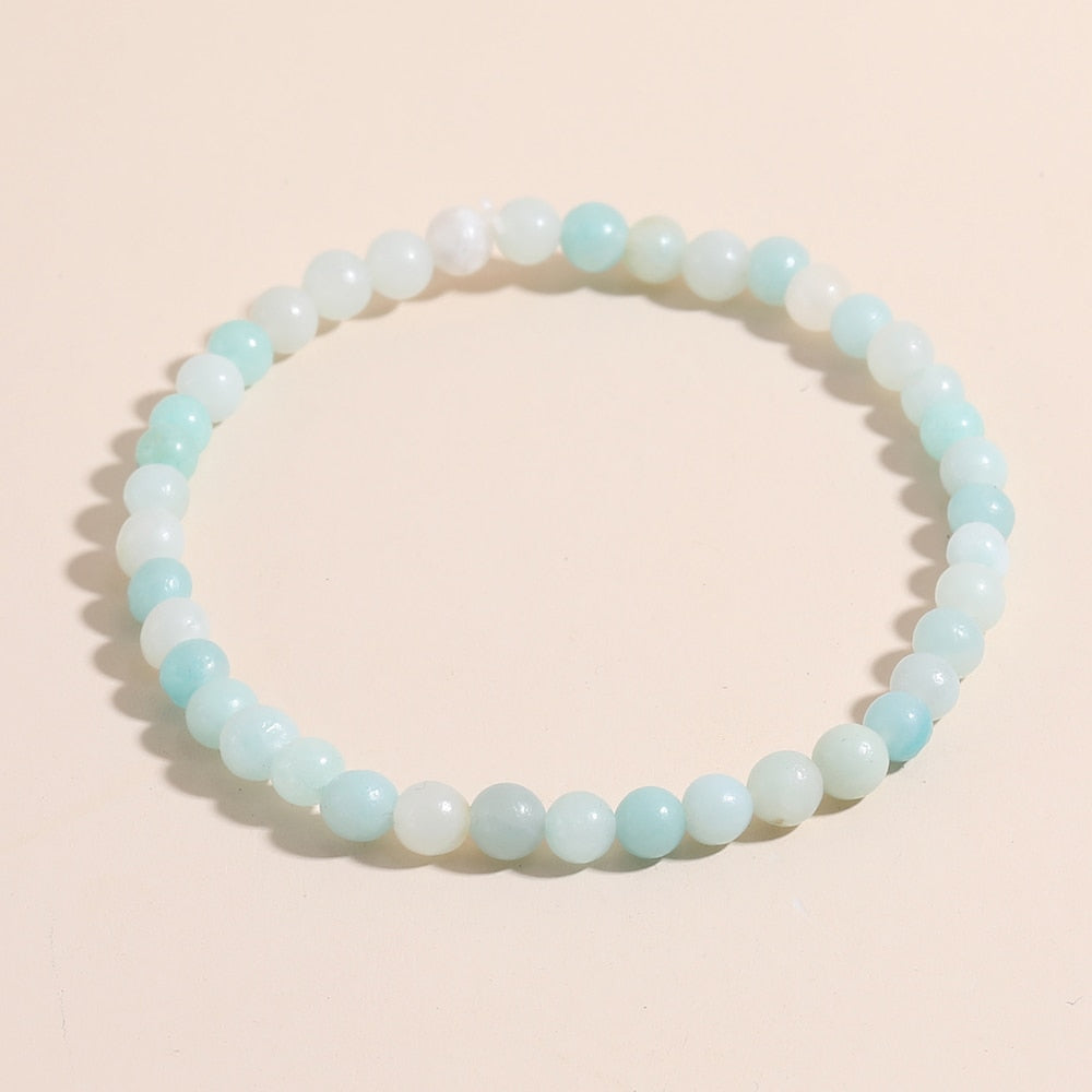 OAIITE 4mm Natural Stone Beads Bracelet