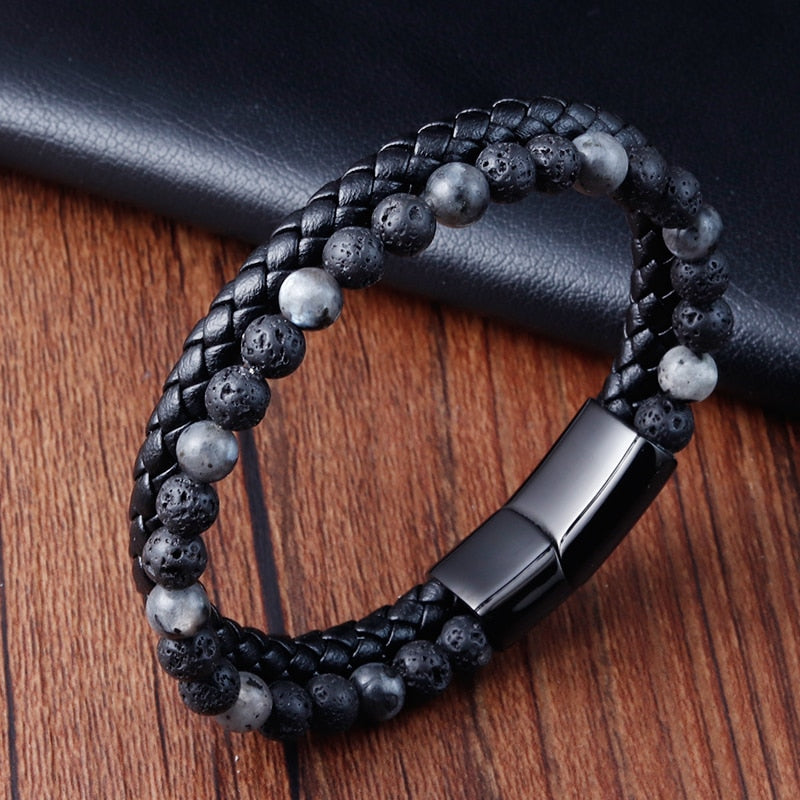 Charm Rope Stainless Steel Magnetic Natural Stone Braclet