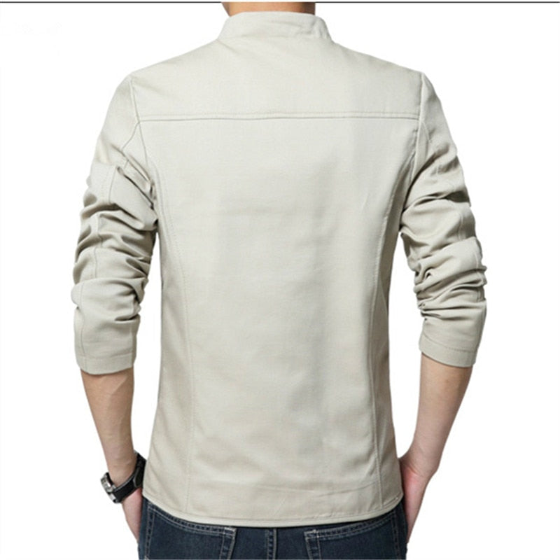 Mens Jacket Fashion Standing Collar Jacket Coat