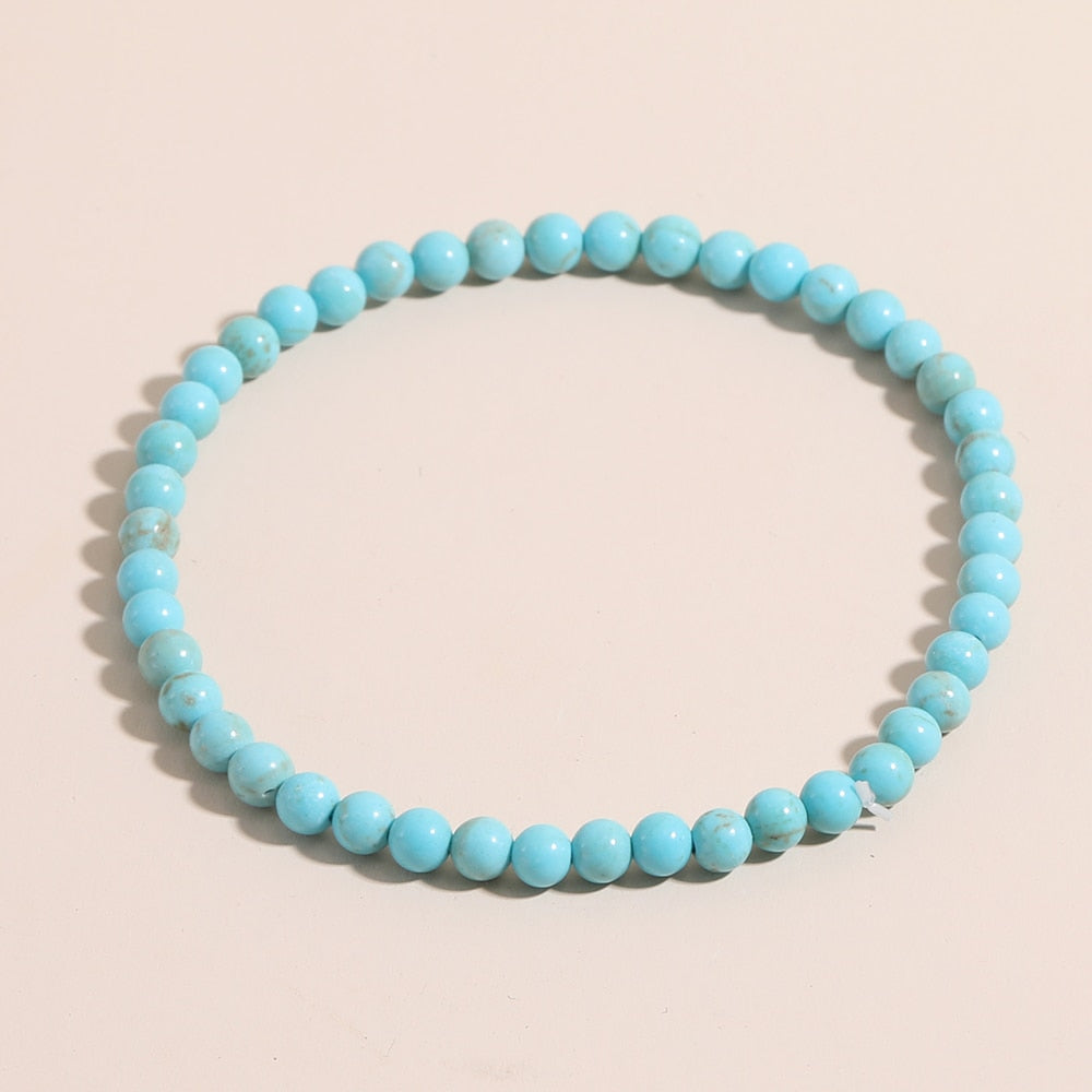 OAIITE 4mm Natural Stone Beads Bracelet