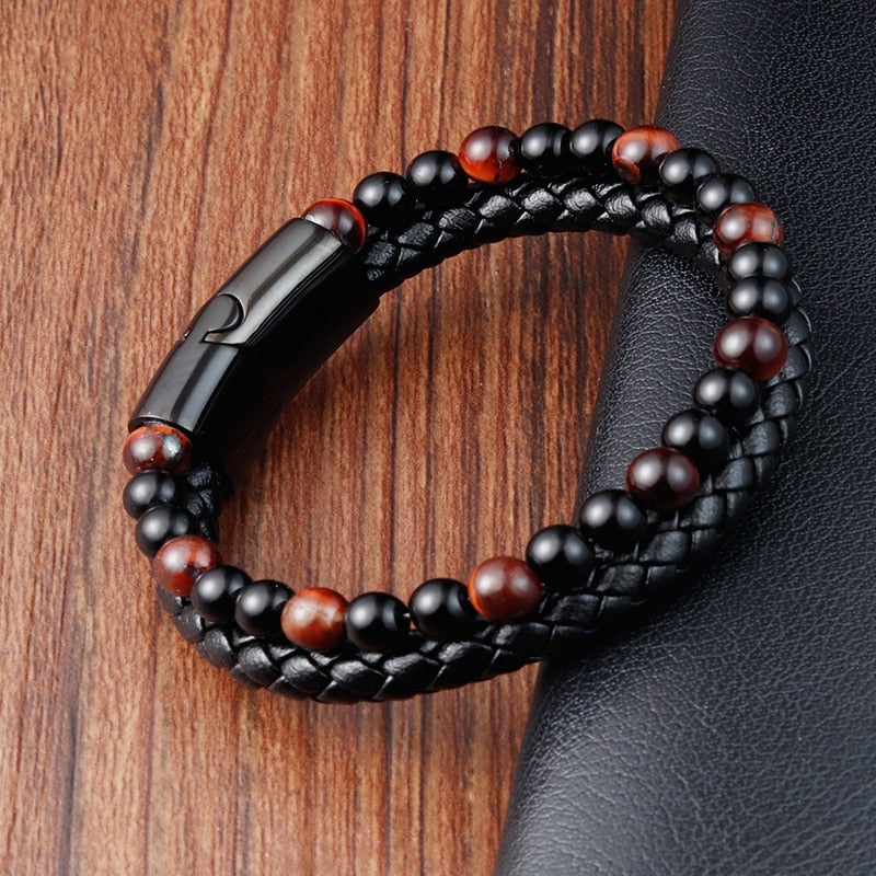 Charm Rope Stainless Steel Magnetic Natural Stone Braclet