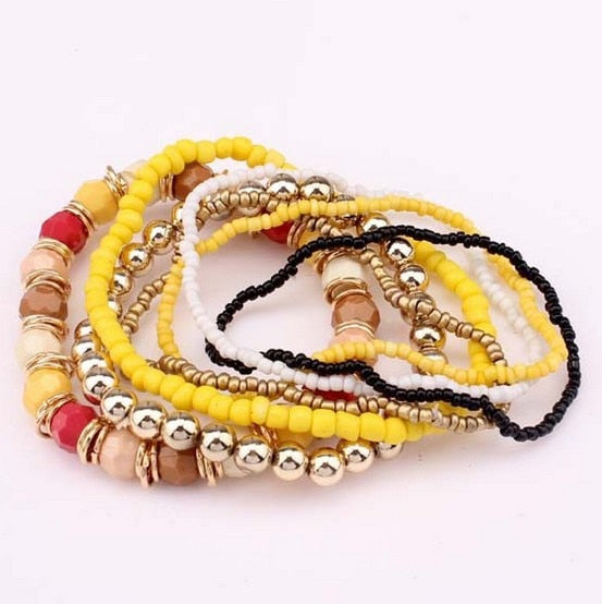 6 st/set Beads Fatima Hand Charm Armband