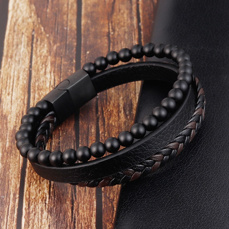 Charm Rope Stainless Steel Magnetic Natural Stone Braclet