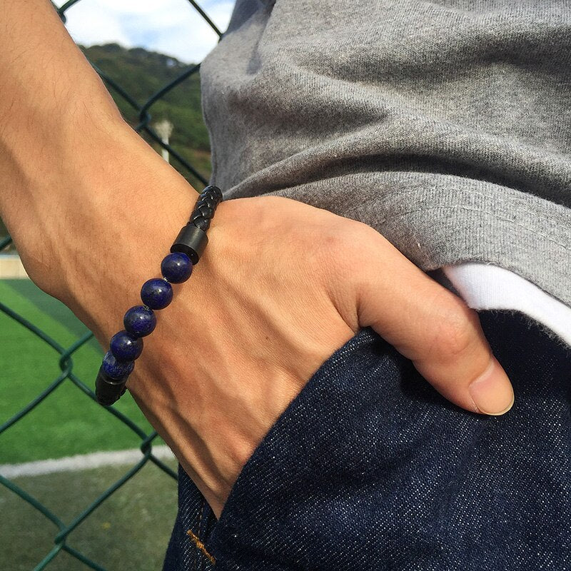 Titanio Acero Hombre Chakra Joyas Venta al por mayor Pulsera de acero inoxidable