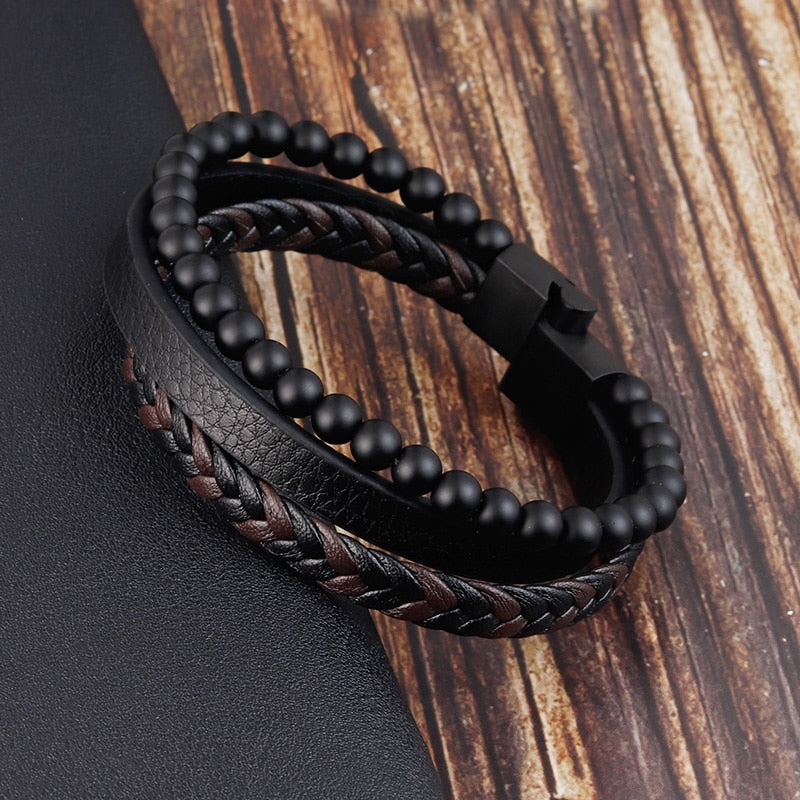 Charm Rope Stainless Steel Magnetic Natural Stone Braclet