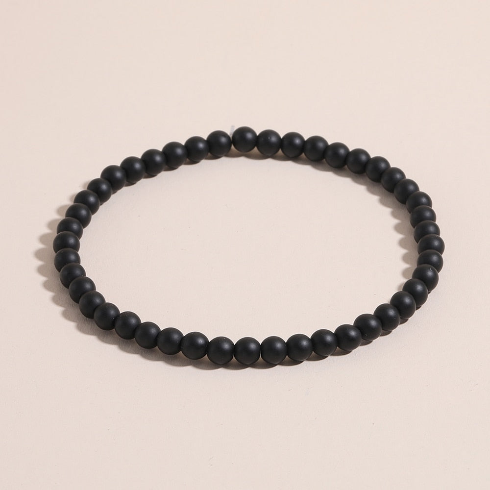 OAIITE 4mm Natural Stone Beads Bracelet