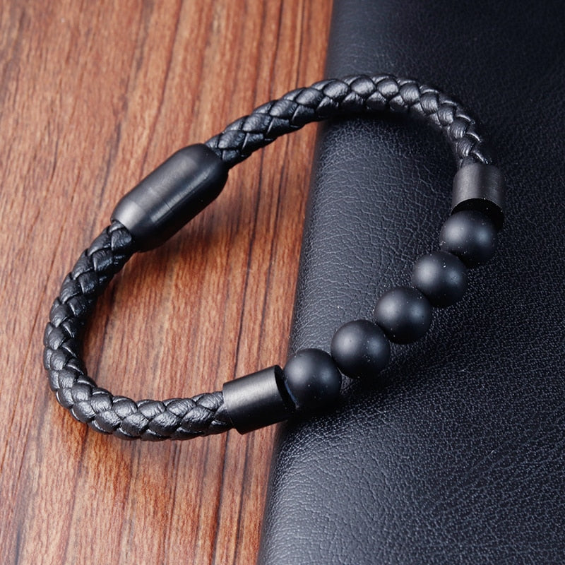 Charm Rope Stainless Steel Magnetic Natural Stone Braclet