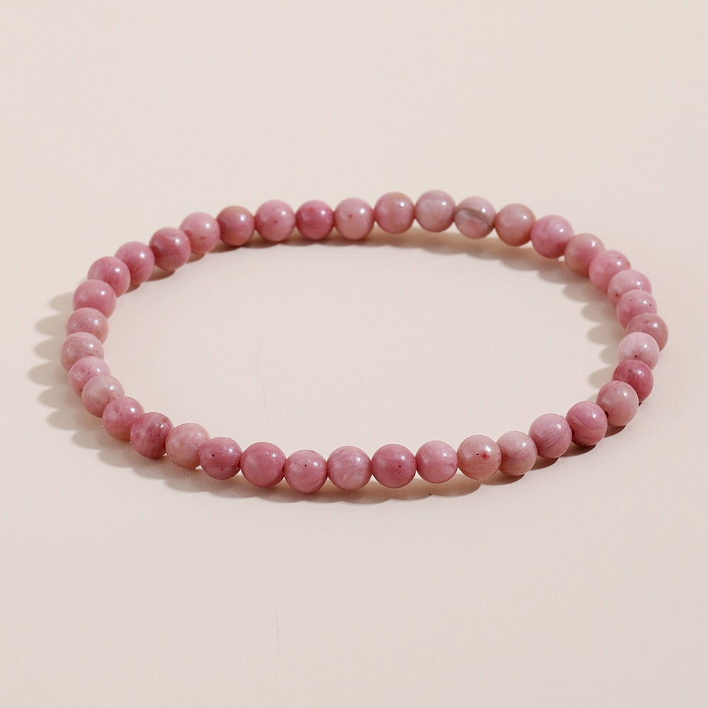 OAIITE 4mm Natural Stone Beads Bracelet