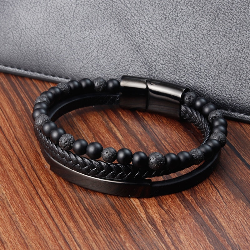 Charm Rope Stainless Steel Magnetic Natural Stone Braclet