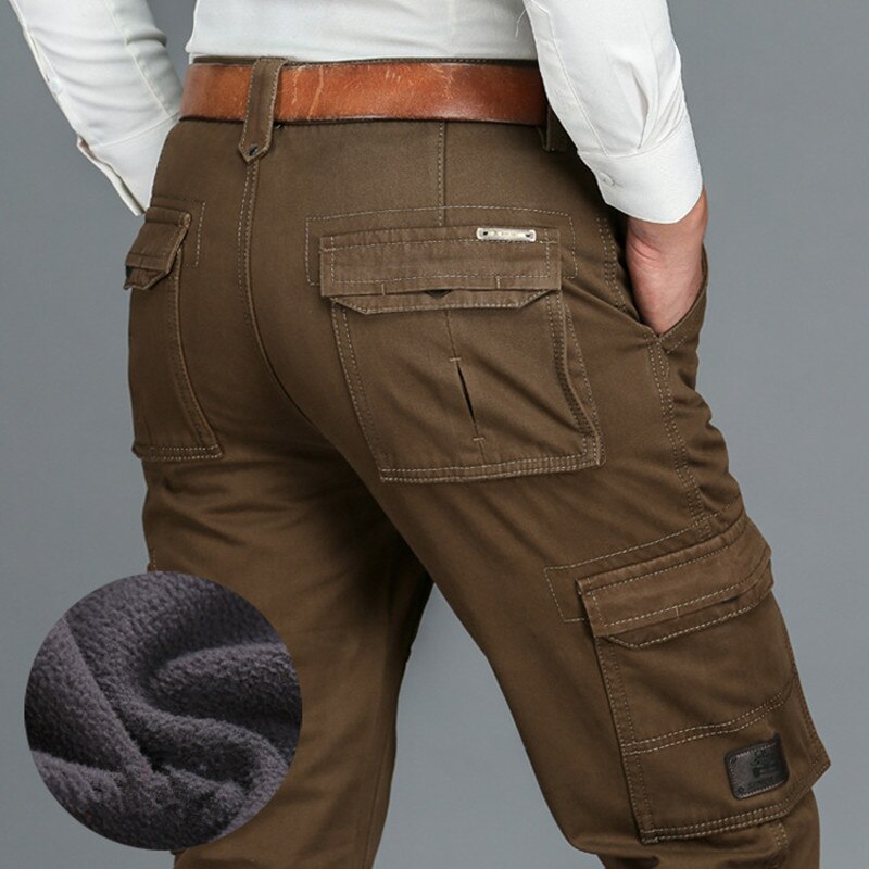 6 Pockets Fleece Warm Cargo Pants