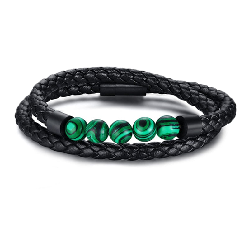 Pulseira de atacado de joias de aço inoxidável com chakra masculino de aço titânio