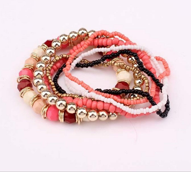 6 Pcs/Set Beads Fatima Hand Charm Bracelet