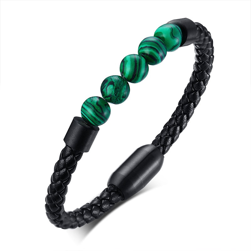 Pulseira de atacado de joias de aço inoxidável com chakra masculino de aço titânio