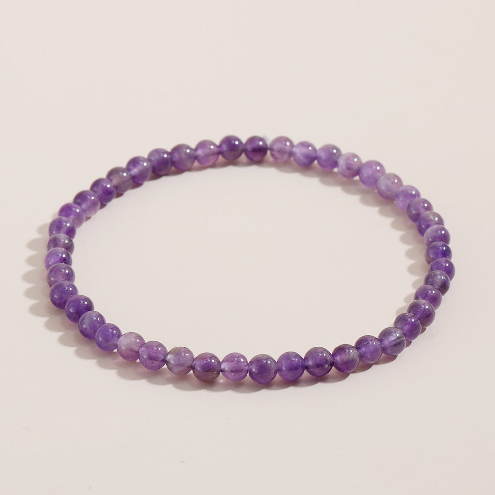 OAIITE 4mm Natural Stone Beads Bracelet