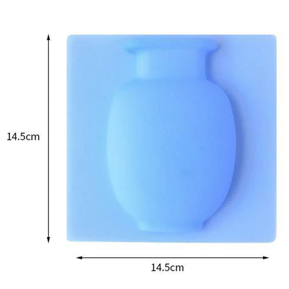 Autocollants de vase en silicone pour bouteille de fleurs à suspendre au mur