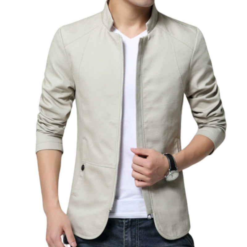 Mens Jacket Fashion Standing Collar Jacket Coat