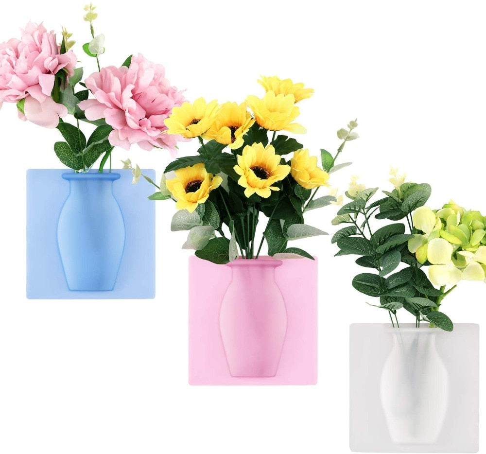 Wall Hanging Floret Bottle Silicone Vase Stickers