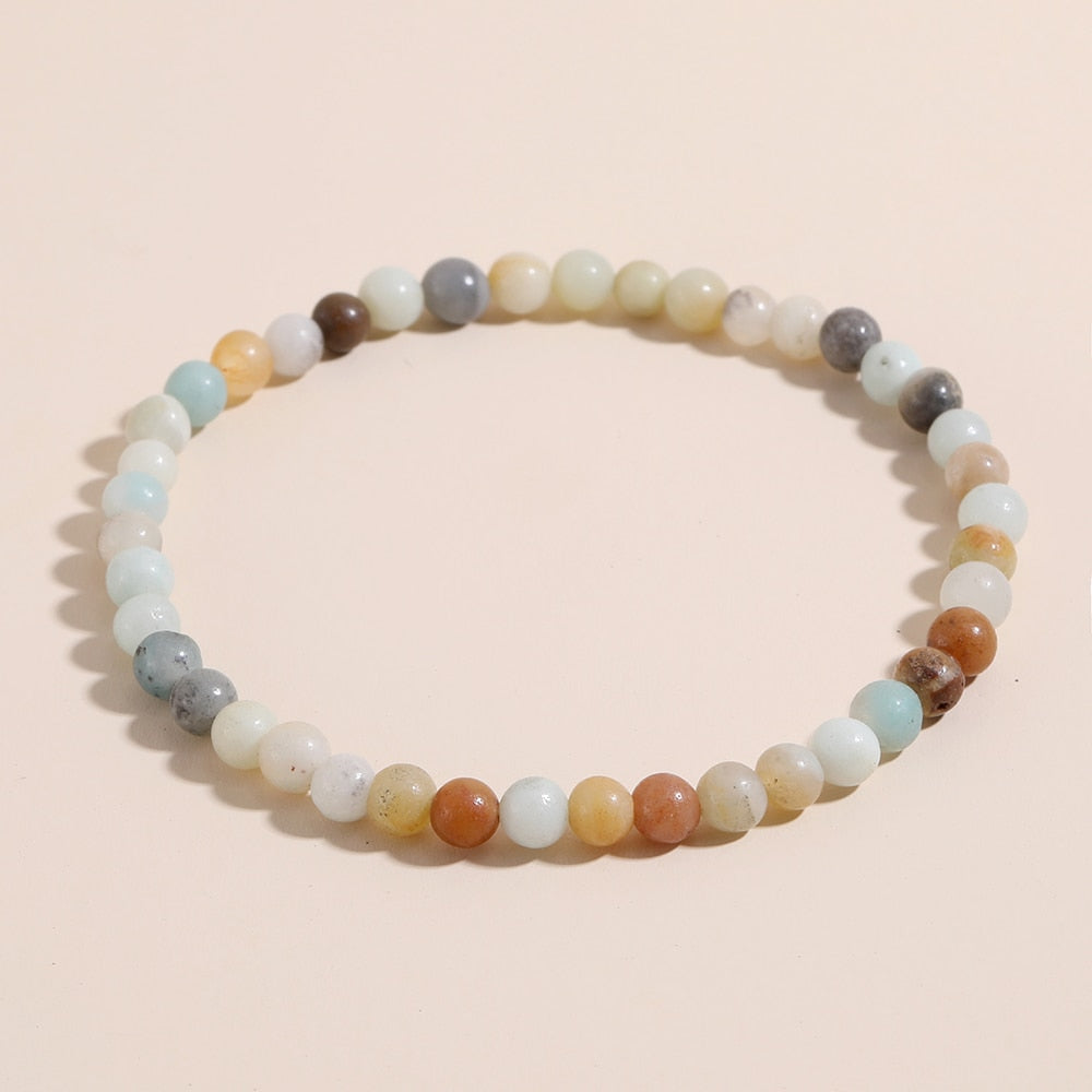 OAIITE 4mm Natural Stone Beads Bracelet