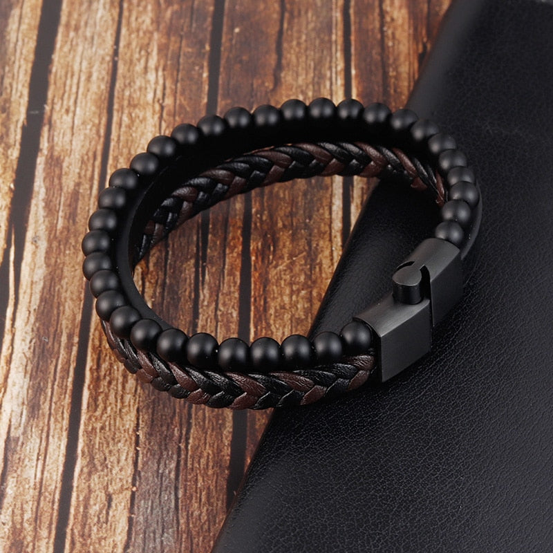 Charm Rope Stainless Steel Magnetic Natural Stone Braclet