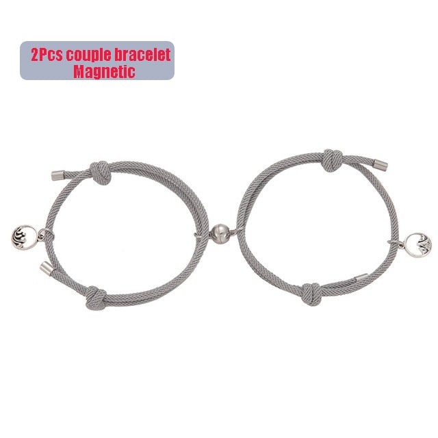 'Besties couple' 2pcs Couple Magnets Bracelets