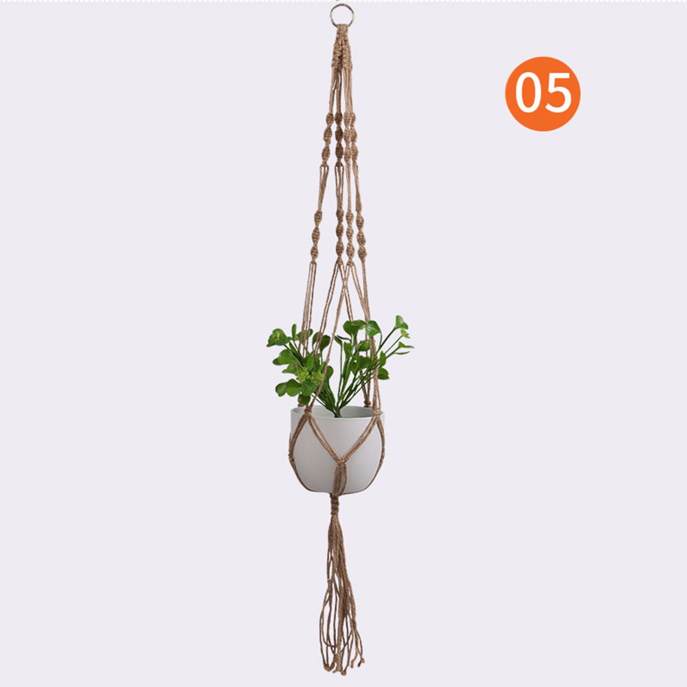 Colgador de plantas de macramé